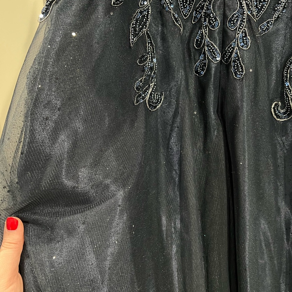 Xscape Navy Blue Ballgown - Picture 6 of 7